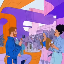 an image of some people having a conversation