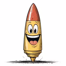 a drawing of a pencil with a happy face on it