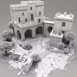 a very old castle model in 3ds