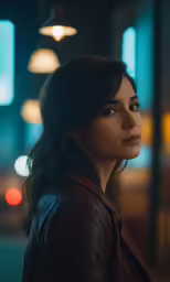 a beautiful woman looking off in to the distance