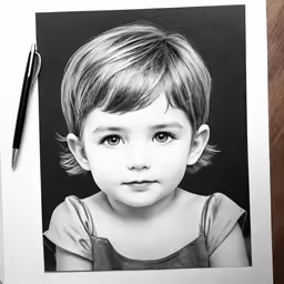 a child with a pencil and pencil paper with an open notebook next to it