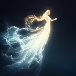 a beautiful woman is wearing long white gown