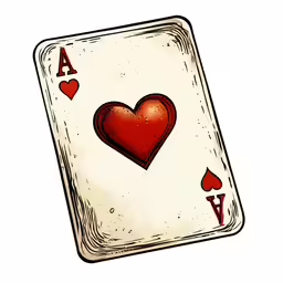 a hand of hearts playing card in the process of being drawn