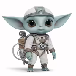 a star wars figurine with an outfit and weapon