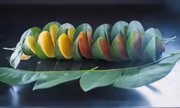an assortment of fruit is displayed on the table