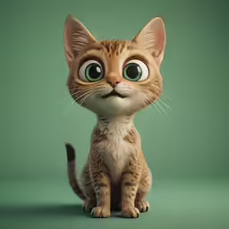 a kitten sitting on the floor with big eyes