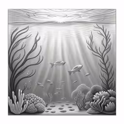 an underwater scene with fish and plants
