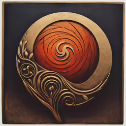a circular shaped object with a swirled spiral design on it