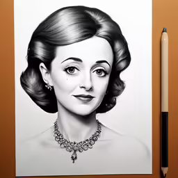 a pencil drawing of the actress madi foster