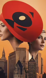 two women with large hats on their heads