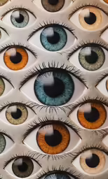 many different colored and unique eyeballs are shown