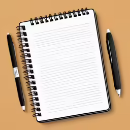 notepad and pen placed on top of a notebook