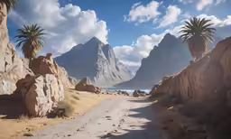 an image of a mountainous area on a sunny day