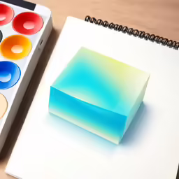 a picture of some art work with paint next to it