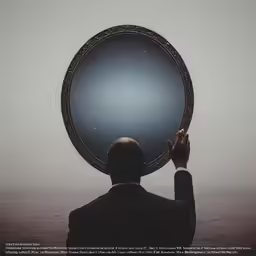 a man holding up an artistic artwork that includes the starry sky and stars