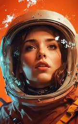 a beautiful woman wearing an astronaut outfit