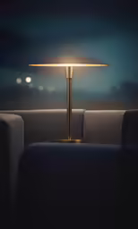 a lamp that is sitting on top of a couch