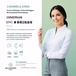 a woman in business attire holding up a sign