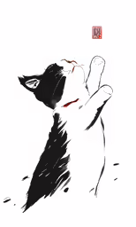 a picture of a painting with black and white colors