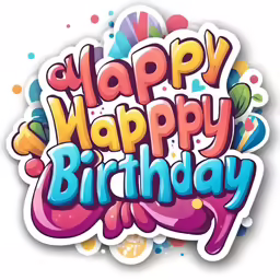 happy birthday with the words happy happy birthday