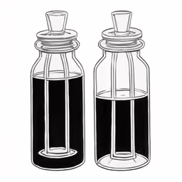 two bottles are on a white background
