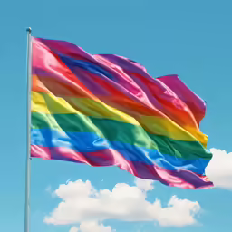 a rainbow flag with the colors of a rainbow