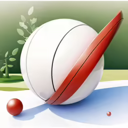 a white ball is in the air, and is being pushed along by a red line