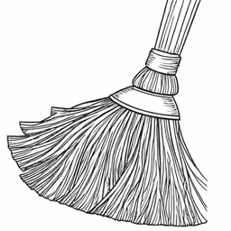 a mop with the handle on a white background