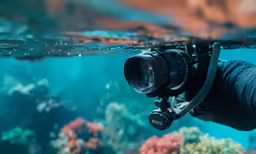 a underwater photograph of a camera set up to take underwater pictures