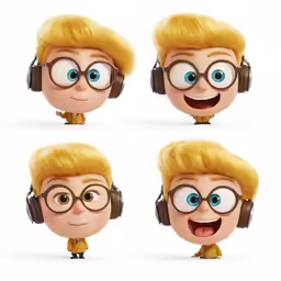 a person with headphones and a blonde wig