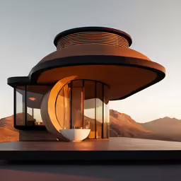 an unusual looking house on top of a desert