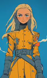a person with blonde hair and yellow clothes