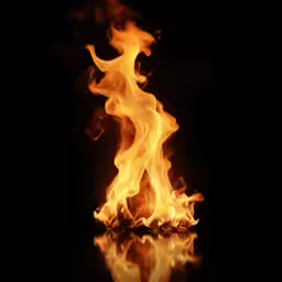 bright orange flames are coming out of the dark