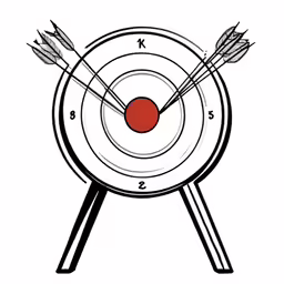 arrows target an arrow in a bulls eye