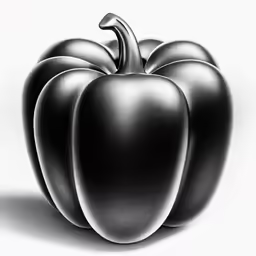 the black peppers, which are identical to each other