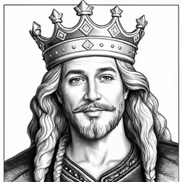 a drawing of king james the great with his crown