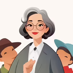 an image of an elderly lady holding an umbrella