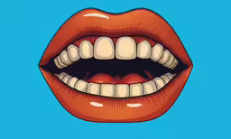 a cartoon style mouth with teeth and teeth