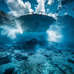 water is pictured under the surface of the sea