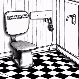 a cartoon picture of a toilet that is in a bathroom