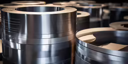 a lot of large metal objects stacked on top of each other