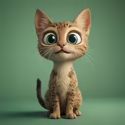 this digital artist shows a cute little kitten with large eyes