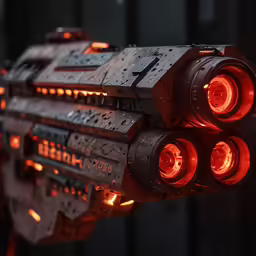 the back lights and back panel of a spaceship model