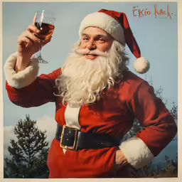 santa claus holding a beer in his right hand