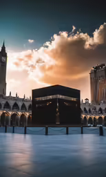 a cathedral and clock tower next to a city building