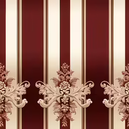 a very fancy red and white striped wallpaper