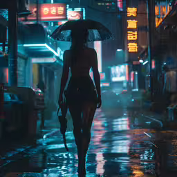 a woman with an umbrella walking in the rain,a woman walking down the road in the rain