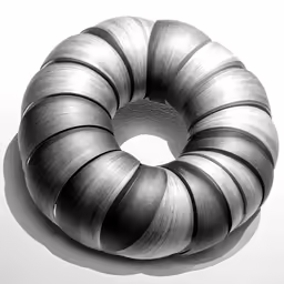 a white object with a curled spiral around it