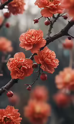 a tree with pink flowers on it
