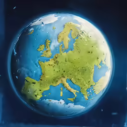 this is a globe that looks like a painting